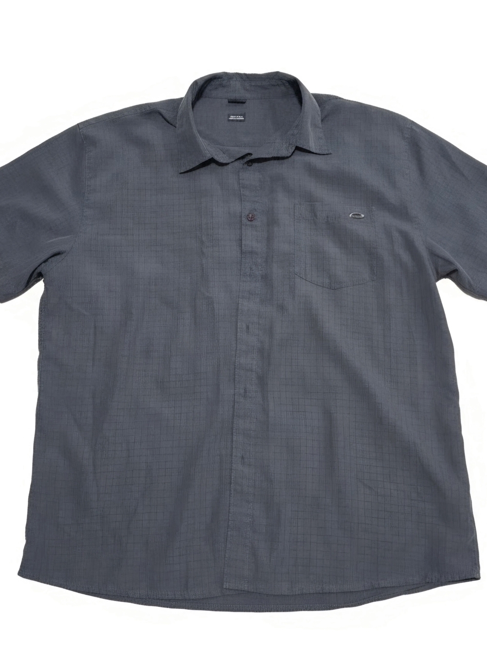 Vintage Y2K Oakley Software Grid Pattern Short Sleeve Button-Down Shirt (Size XL